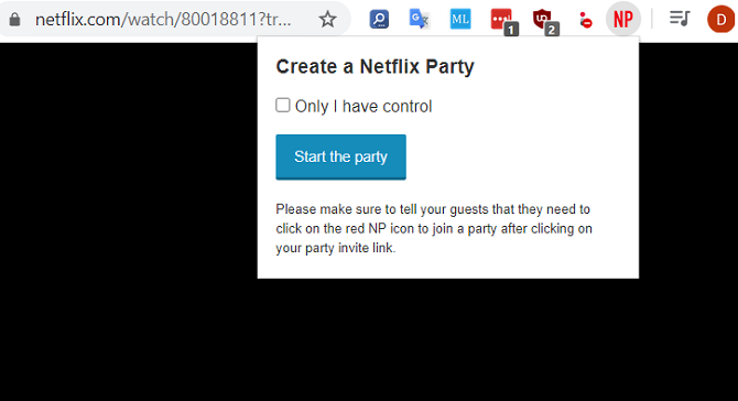 netflix party crea party