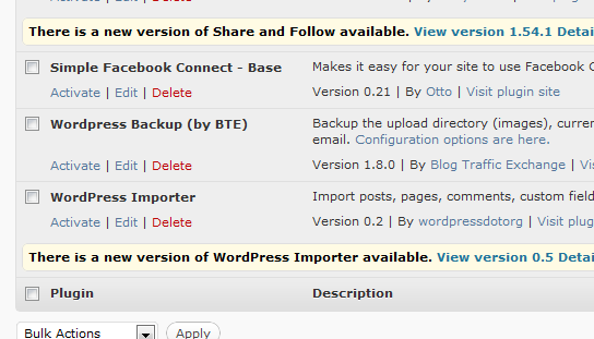 backup del sito wordpress