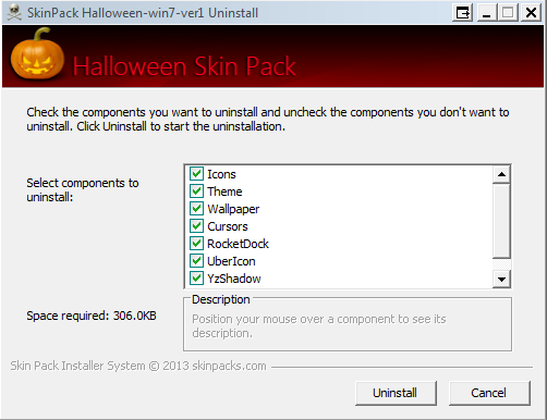 Disinstallazione del tema Halloween 