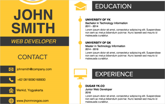 modello di curriculum vitae freepik