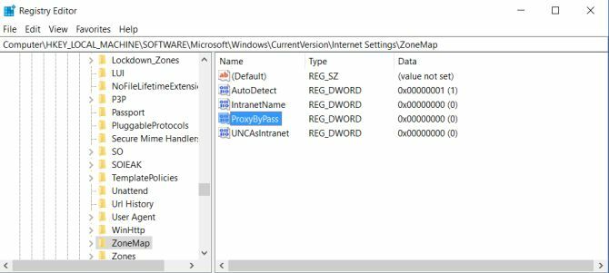 impostazioni proxy del registro