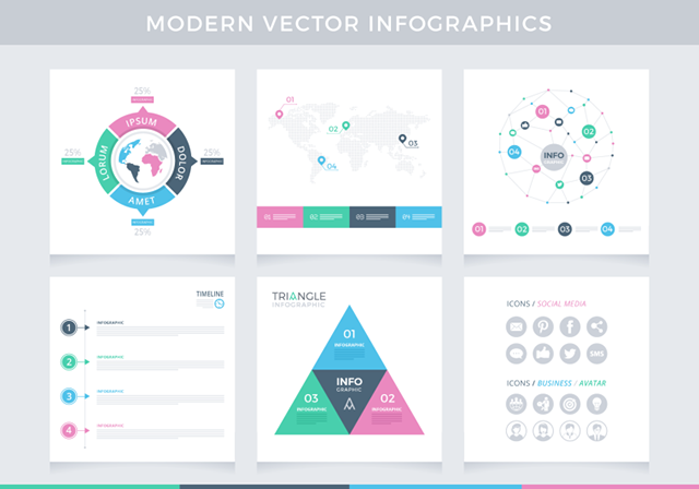 Esempio di infografica vettoriale moderno