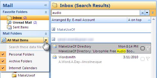 come cercare e-mail in Outlook