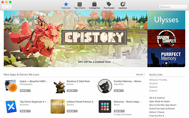 Screenshot del Mac App Store
