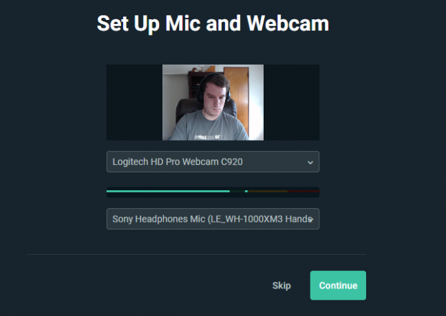 Streamlabs Mic e Webcam