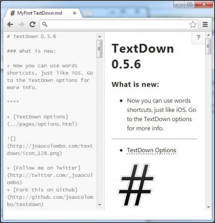 editor di markdown cromato