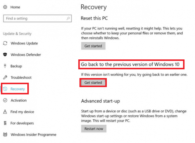 Come eseguire il rollback e disinstallare Windows 10 Fall Creators Update Windows 10 rollback 670x491