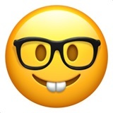 emoticon emoji occhiali geek