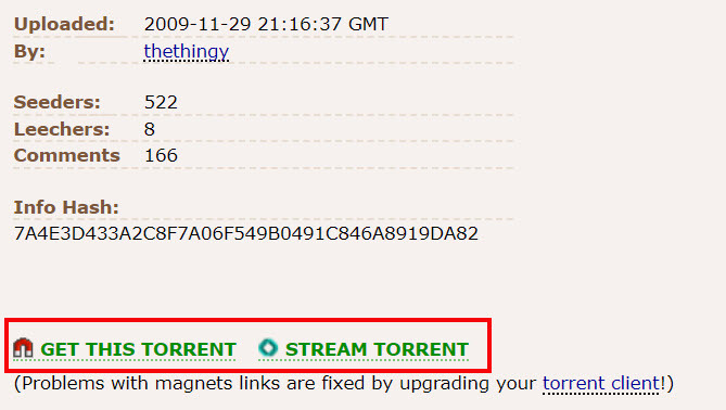 l'elenco dei torrent pirate bay