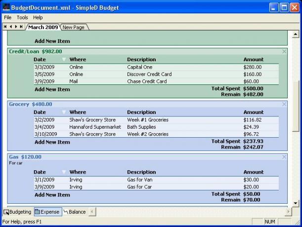 Budget SimpleD - Software gratuito Tracker budget (Windows) semplificato5b