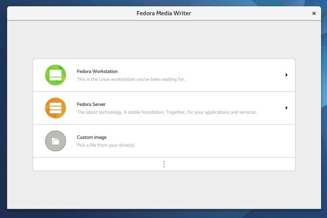 nuovo fedora 25 fedora media writer