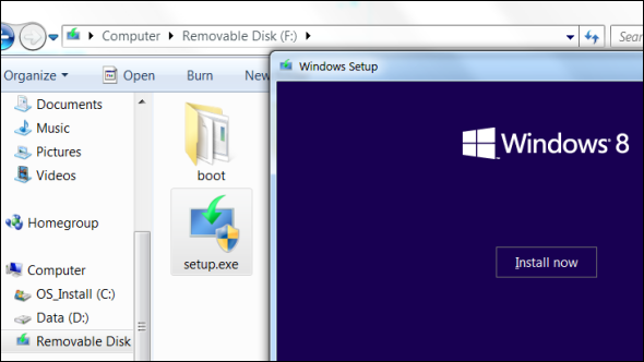 installa Windows 8 da USB
