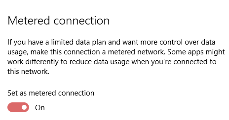 Windows 10 Metered Connection Mobile