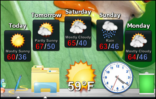 ObjectDock: personalizza rapidamente il tuo desktop e aumentane la funzionalità [Windows] Meteo DockDock Docklet Fai clic e tieni premuto per visualizzare le previsioni a 5 giorni