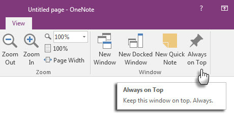 Microsoft OneNote - Nota rapida in alto