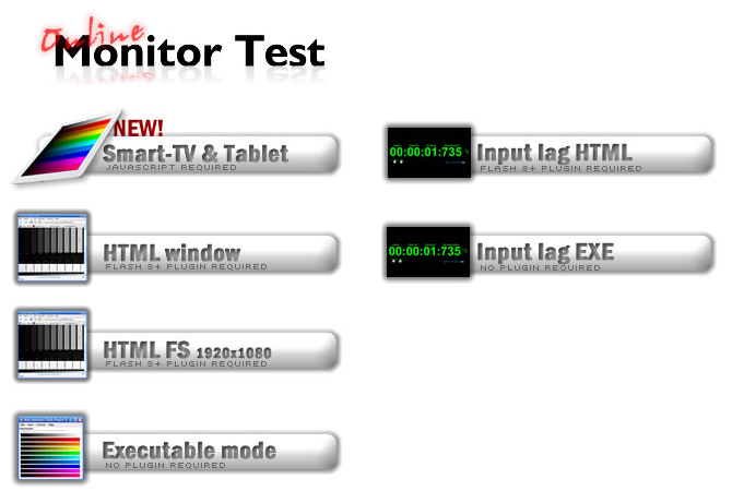 Menu Test monitor online