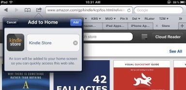 configurare l'app kindle su ipad