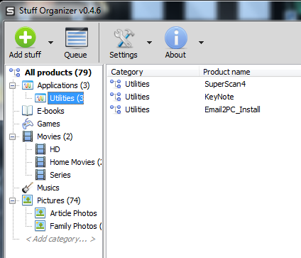 Organizza le tue pile di file e altre cose con Stuff Organizer [Windows] stufforganizer6