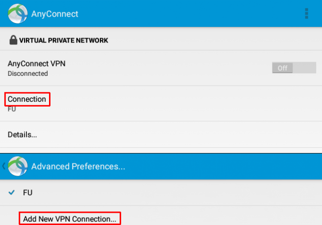 Come connettersi alla VPN di lavoro con il tablet Android Connessione AnyConnect 670x469