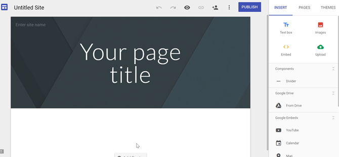 Crea la tua pagina web multiuso gratuita con Google Sites google sites2