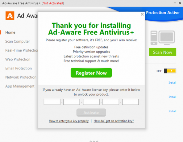 7 Installazione di Ad-Aware Pro Security: registrati e attiva