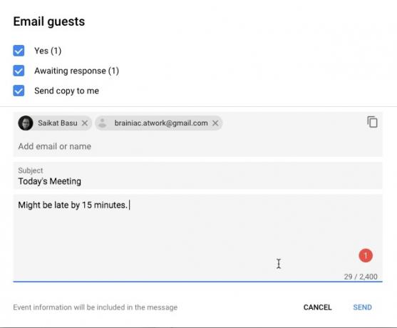 Google Calendar - Riunione e-mail