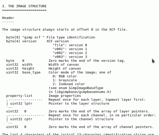 formati di file struttura xcf