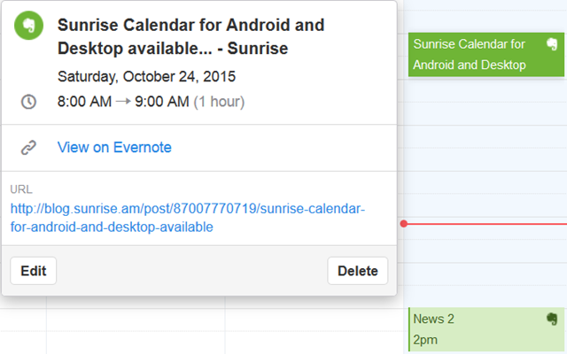 SunriseEvernoteCalendarEvents