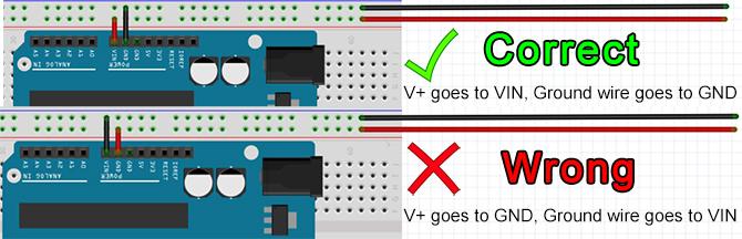 arduino errore vin corretto sbagliato