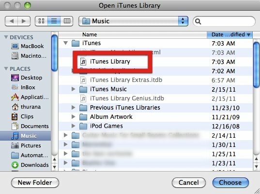 sposta l'unità esterna della libreria itunes