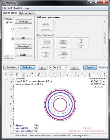 Simula la costruzione e il lancio di un modello di razzo con OpenRocket rocket6