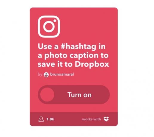 Applet IFTTT - Instagram su Dropbox