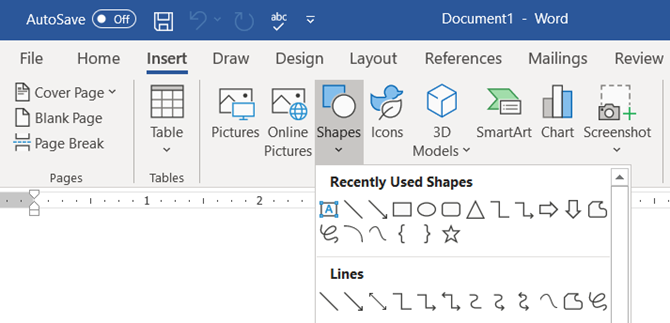 Inserisci forme per la mappa mentale in Word