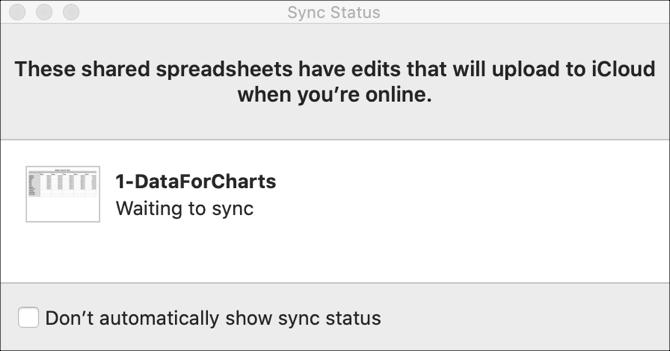 Mostra lo stato di sincronizzazione in Numbers Mac
