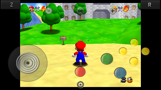 Super Mario 64 giocato su RetroArch per Android