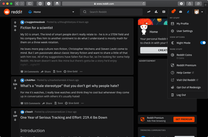 Reddit Dark Mode