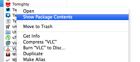 VLC-show-package contenuti