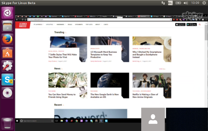 Condivisione schermo Ubuntu Skype
