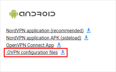 file ovpn Android nordvpn