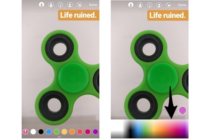 la storia di Instagram trucchi a colori