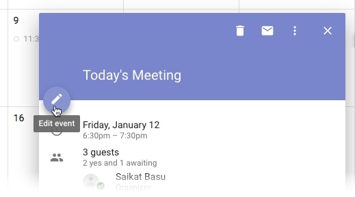 Google Calendar - Modifica evento