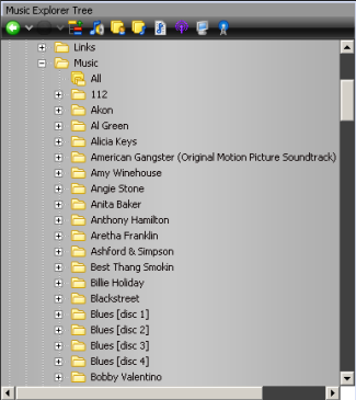 Esempio di albero musicale MediaMonkey