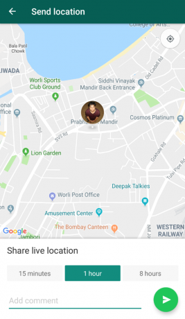 whatsapp live location