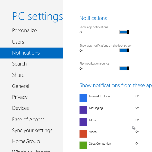 interfaccia utente di Windows 8