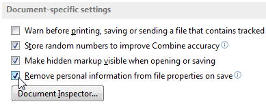 Microsoft Word 2013 Salva le impostazioni dei metadati