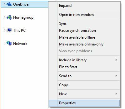 Proprietà di OneDrive