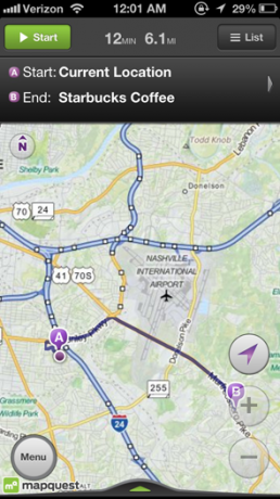 mapquest su iphone