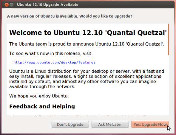 aggiornamento di Ubuntu