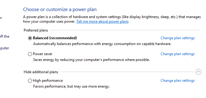 personalizzare il piano di risparmio energia di Windows