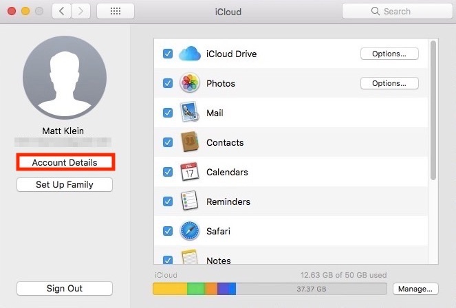 Impostazioni iCloud per Mac